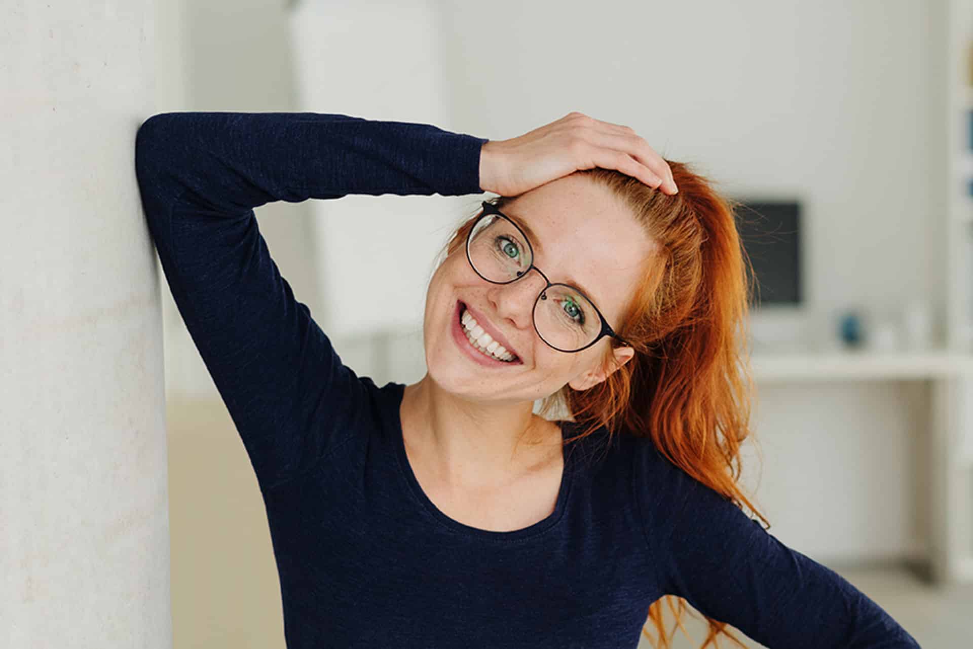 Relaxed casual modern young businesswoman